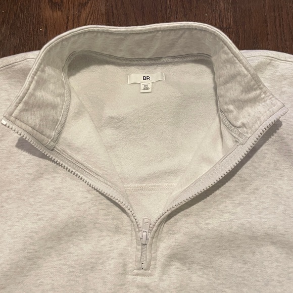 BP Relaxed Quarter Zip Pullover Heather Grey Size XS - Picture 6 of 11